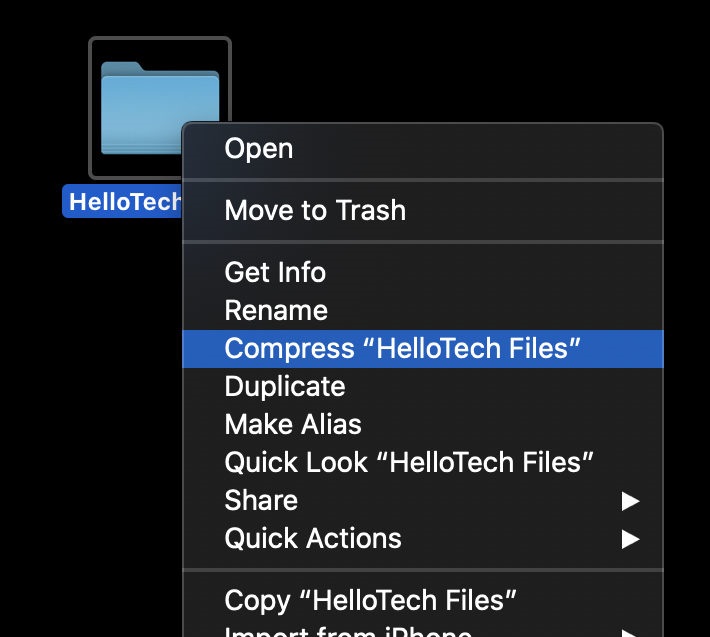 how do i zip a file on a mac
