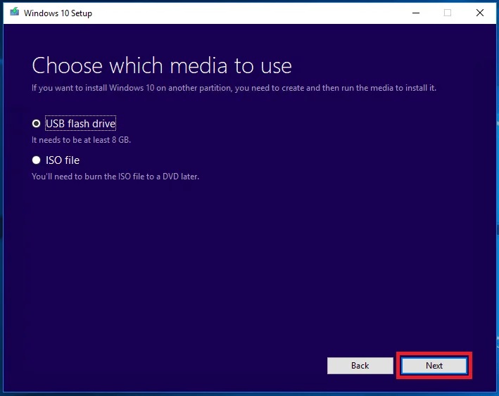 windows 10 setup usb drive