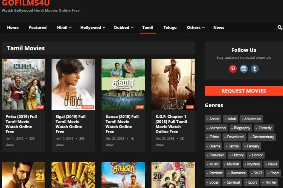 list of tamil movie websites